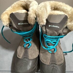 Columbia Women's Tan and Teal Winter Boots